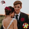 4 Pcs Red Rose Hair Clip Rose Brooch Elegant Floral Clips Bridal Wedding Accessories for Women Girls Bride Flamenco Dancer Wedding