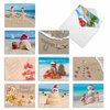 The Best Card Company - 10 Thank You Christmas Cards with Envelopes - Boxed Gratitude Assortment, Xmas Holiday Cards (4 x 5.12 Inch) - Season's Beachin M6651XTB