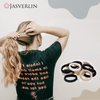 JASVRELIN 100 pcs Seamless Cotton Hair Ties, Thick Hair Elastic Bands Soft No Damage Ponytail Holders for Women Girl 1.5 inch (5 Colors)