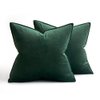 MIULEE Pack of 2 Decorative Velvet Throw Pillow Cover Soft Army Green Pillow Cover Solid Square Cushion Case for Sofa Bedroom Car 18x 18 Inch 45x 45cm