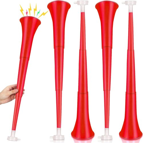 Collapsible Stadium Horn 24 Inch Vuvuzela Plastic Trumpet Horn Blow Horn Noisemakers Loud Sound Soccer Horn Cheer Horn for Sporting Events Graduation Games School Party Supplies Favors Accessories
