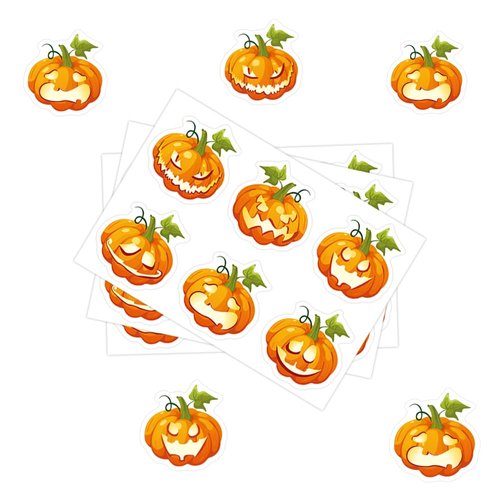 60PCS Halloween Pumpkin Stickers Kids Halloween Party Favors Games Treats Supplie Decorations Halloween Art Craft Party Supplies 1.5 INCHES