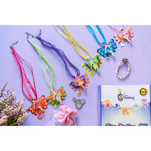 6 Fairy Necklaces Jewelry Making Kit Arts & Crafts Friendship Bracelet Craft Kits jewlery Crafts for Girls Birthday Girl Kids Crafts 5 Year Old Girl Birthday Gifts Young Girl Gift Girls Craft Set
