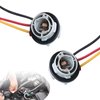 Flygun 2 PCS 1157 Car LED Bulb Socket with Wiring Harness, Waterproof Socket Harness Connector Adapter, Signal Brake Light Tail Light Bulb Socket Holder, Universal Accessories for Most Cars (Gray)