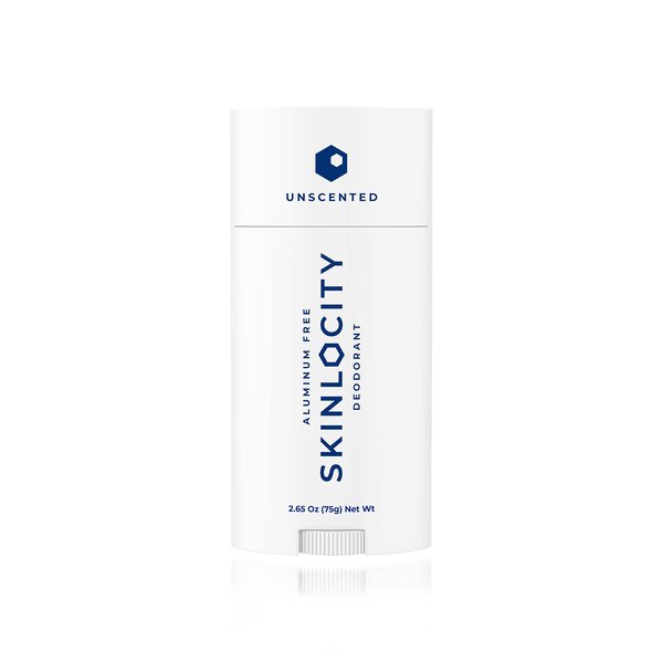Skinlocity Natural Unscented Deodorant for Men and Women, Aluminum Free, High Performing
