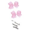 WD2U Girls Set of 2 Small Grosgrain 3" Pigtail Hair Bows French Clip Barrettes Cream Ivory