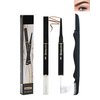 2-in-1 Eyebrow Gel & Brow Pencil, Micro Retractable Eyebrow Pencil Coffee Waterproof Brow Gel,Ultra Fine Long Lasting for Perfect Eye Liner Brows Women Makeup Eyebrows Shaper Filler with Brow Razor-02