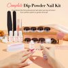 AZUREBEAUTY Dip Powder Nail Kit with Electric Nail Drill 24 Colors Nude Pink Glitter Red Green Nail Powder Starter Kit with Dip Liquid Set Base Top Coat Activator Portable Manicure Essential Set