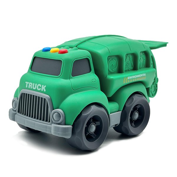 Garbage Truck Toys for Toddlers 1-3, Trash Truck Toy Set with Sounds and Lights, Detachable Recycling Bin, Push and Go Vehicle Car Toy, Kids Birthday Gifts for Over 3 Years Old Kids