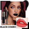 Black Matte Lipstick,2 Pcs Black Matte Lip Liner and Liquid Lipstick Set,Waterproof Long Lasting Lip Gloss Stain,Matte Liquid Lipstick for Women,Non-Stick Cup Non-Fading Liquid Lip Liner Lipgloss Set