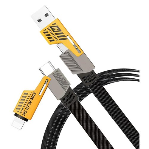 ZIGET 4 in 1 USB C Charging Cable, Multi Cable Charging Cord with USB A/USB C to Type C 65W 27W PD, Nylon Braided Multiple Connectors Cable(3.2ft)