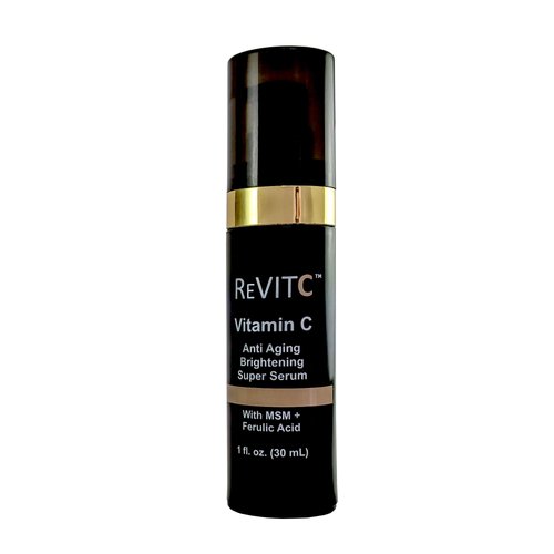 ReVitC Vitamin C Anti-Aging Super Serum for Face and Neck with Hyaluronic Acid, MSM, Ferulic Acid