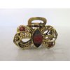 Generic Small bow shaped jeweled antique bronze hair claw clip Set A (Primary color: Pink), 1 Count (Pack of 1)