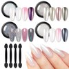 BORN PRETTY Chrome Nail Powder,White Pearl Metallic Mirror Holographic Chrome Powder for Nails,Pearl Glitter Pigment Dust Kit Nail Art Decoration Sets