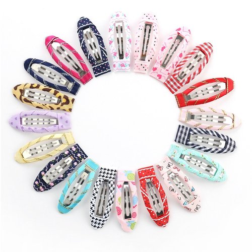 20pcs/pack 2 Inch No Slip Snap Hair Clips Ribbon Wrapped Barrettes for Girls Toddlers Kids Women ...