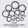 350 Pcs retaining rings, Snap Rings Assortment Kit, Circlips Snap External Retaining Rings, C Clips, External Circlip Snap External Retaining C-Clips Rings Set, 15 Sizes