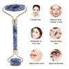 Sonew Massage Jade Roller Double-head Anti-Aging Face Eye Bestfor Dark Circles and Puffines Neck Anti-Aging Face Eye Neck Massager (Blue)