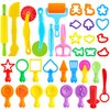 Play Dough Tools for Kids,35 Pieces Playdough Tools Set with Various Plastic Molds,Playdough Cutters,Rollers,Scissors,Dough Extruder