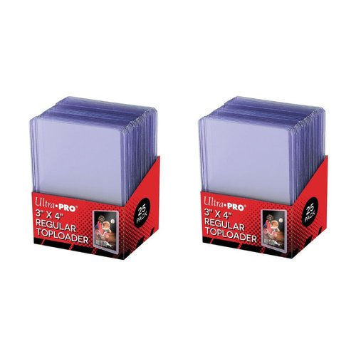 Ultra Pro 3" x 4" Super Clear Premium Toploader Card Protector | 25-Count per Pack | 2-Packs