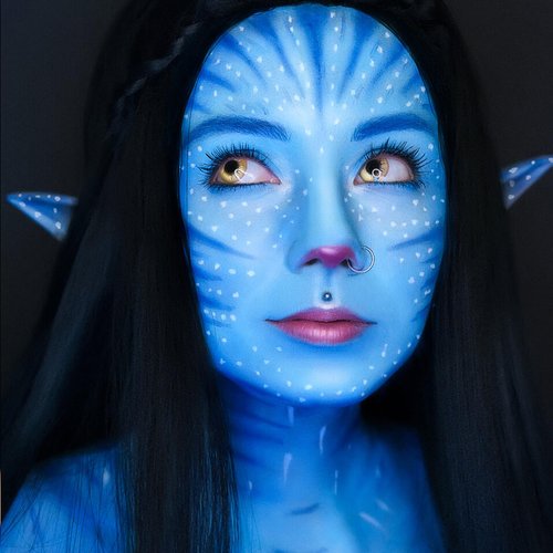 SUNNYVALE Halloween Light Blue Face Body Paint Stick Cream,Sweatproof Eye Black for Adults Sports, Hypoallergenic Grease Foundation Makeup for Nightmare Corpse Bride Avatar Sally Cosplay Costume