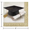Creative Converting Classic Graduation Beverage Napkins, 5", Gold and Silver