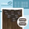 Fshine Clip In Hair Extensions Real Human Hair Balayage Clip In Extensions Medium Brown Mixed Caramel Blonde 18 Inch Straight Clip In Extensions Human Hair For Women 120g 7pcs