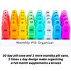 Daviky Monthly AM/PM Pill Organizer - 30 Day, 2 Times a Day Pill Box to Hold Vitamins, Supplements and Medications
