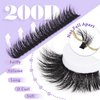 FEEGO Lash Extension Kit 200D Fluffy 10-20MM D Curl Lash Clusters Eyelash 160pcs Extension Kit Individual Lashes with Lash Bond and Seal Lash Remover Lash Applicator Brush