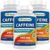 Best Naturals 3 Pack Caffeine Pills 200mg Tablets - Non Habit - Proven No Crash or Jitters - Total 360 Tablets
