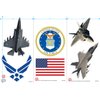 U.S. Air Force F-22 & F-35 Fighter Jet and Logos Collectible Stickers