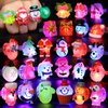 FLY2SKY Christmas Party Favors 25Pcs 3D LED Finger Lights for Kid & Adults Toys Light Up Rings Stocking Stuffers Party Favors Assorted Styles Gift Package No-Repeat Non Candy Gift New Version