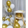300 Pack Gold and White Balloons + Gold Confetti Balloons - 12 Inch for Birthday Party, Wedding, Baby Shower, Graduation - White and Gold Balloons Decorations