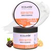 ECOLATIÈR Body Butter World's Golden Oils – 98% Natural, Cocoa & Shea Butter, Coconut Oil, Vegan, Deep Moisturizing Body Butter for Dry Skin, Women & Men, 8.5 Fl Oz