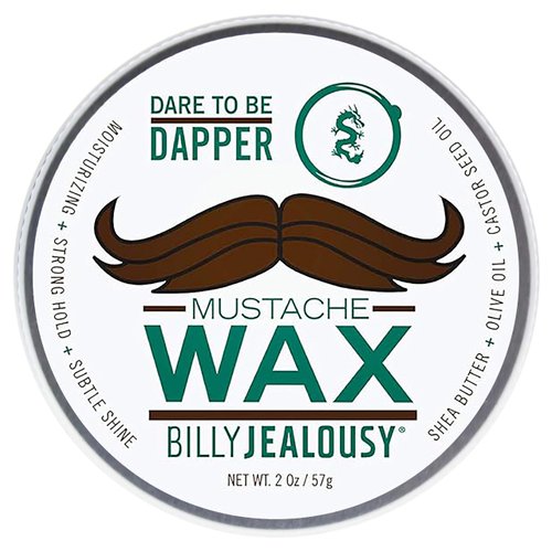 Billy Jealousy Bulletproof Strong Hold Mustache Wax, Conditioning Travel-Friendly Styling Product with Woodsy Lavender, Tropical Fruit, and Oak Moss Scent, 2 Oz