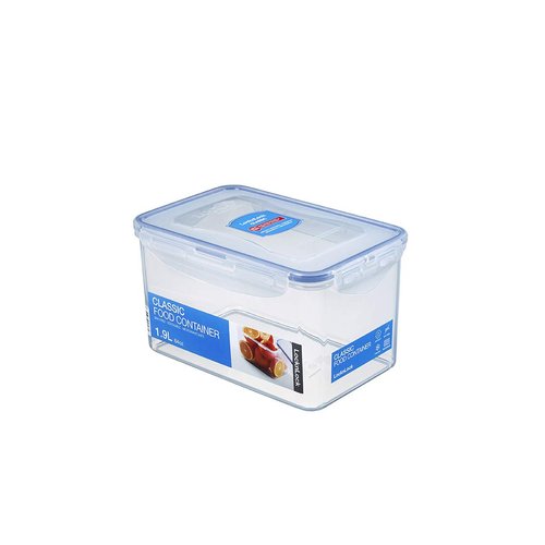 LOCK & LOCK Easy Essentials Food Lids/Pantry Storage/Airtight Containers, BPA Free, Rectangle - 8 Cup - for Cookies, Clear