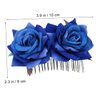 Gogogmee Hair Comb Blue Floral Hair Accessory Headpiece for Women and Girls for Weddings Brides and Bridesmaids