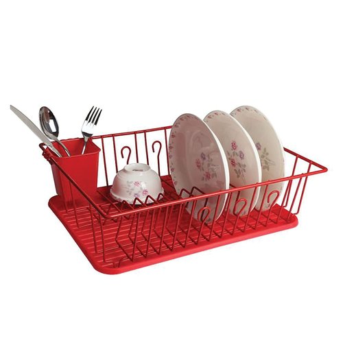 Megachef Mega Chef 17 1/2-inch Dish Rack, Red (93596407M)