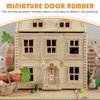 Angoily Doll House Letters Numbers 1/12 Miniature Front Door Mailbox Furniture Numbers Tiny House Door Decorative Accessory Golden