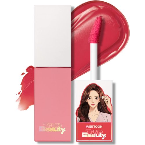 AMTS Webtoon True Beauty - 01 Some Love | Pink Lip Tint Stain | High Pigment Liquid Waterful Shine Non-Sticky Long-Wearing Long-Lasting | True Beauty Cute Pink Makeup