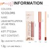 Easilydays Lip Liner and Liquid Matte Lipstick Set, 12 Colors Crayon Matte Longwear Lip Pencil, 24h Velvety Red Lips and Lip Liners Make Up, Lip Contouring Pencil, Waterproof Long Lasting Nude Lipgloss Lip Stain Kit with Lip Liner for Women (#11)