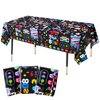 Lcoor 3 Pieces 80s Party Tablecloth, Back to 80's Birthday Party Table Cover for 1980s Hip Hop Theme Party Decorations Supplies(86.6 x 51.2 Inches)