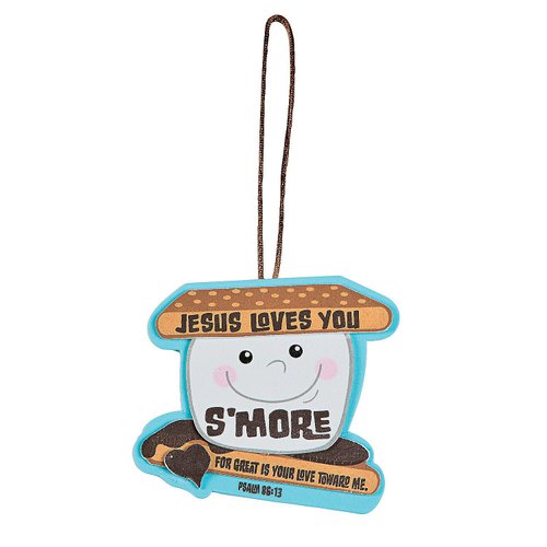 Fun Express Jesus Loves You S'More Ornament Craft Kit - VBS Vacation Bible School Supplies/Decor - 12 - Crafts for Kids and Fun Home Activities