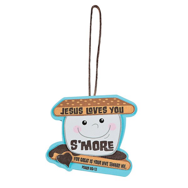 Fun Express Jesus Loves You S'More Ornament Craft Kit - VBS Vacation Bible School Supplies/Decor - 12 - Crafts for Kids and Fun Home Activities