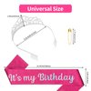 Araluky Silver Birthday Crown Adult Woman & Glitter Its My Birthday Sash for Women Birthday Tiara for Women Birthday Hat Birthday Girl Crown for Women Parties Favors Pink Birthday Decorations Gift
