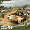 Military Tank Army Set Panther G Medium Tank 2IN1 Tank Model Toy Kits, Inspired WW2 Tank Brick Set, with 3 Soldier Minifigures, Gifts for Aged 6-12 Kids, Compatible with Lego, 725pcs