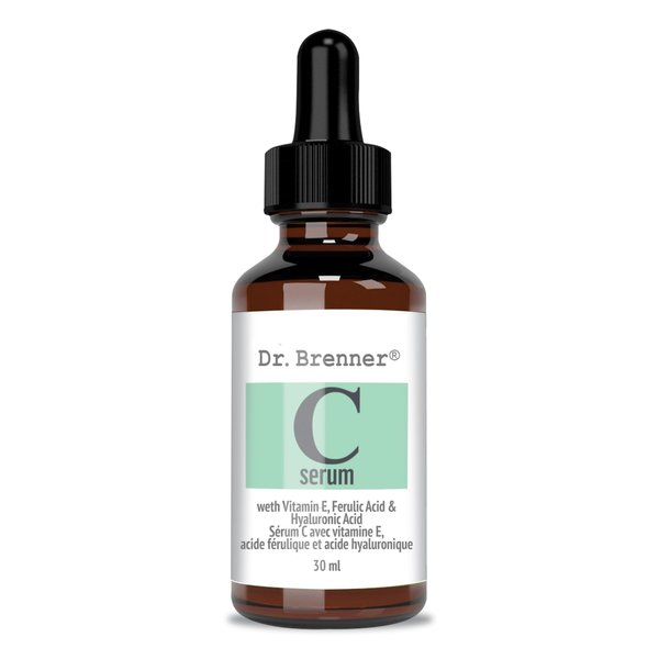Vitamin C Serum 20% Pure L-Ascorbic Acid, Ferulic Acid, Vitamin E and Hyaluronic Acid for Face and Eyes Natural Anti Aging Anti Wrinkle 1oz. by Dr. Brenner