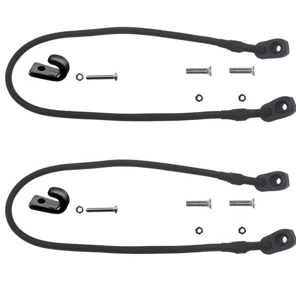 YYST D Ring Kayak Bungee Paddle Holder kayak Paddle Keepers Kit 2/PK with J hooks and screws - No Paddle, No Kayaks