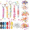 ERguanfoiun 326Pcs DIY Keychain Making Crafts Kits Colorful Smile Letter Beads for Bracelets Making Heart Pony Alphabet Bead Jewelry Key Ring Accessories Supplies Festival Valentine's Day Gift for Kid