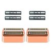 2 Pack Shaver Replacement Foil and Cutters Compatible with BaBylissPRO Double FXFS2 Metal Shaver foil Replacement,Rose Gold
