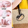 Nogeqi 4 PCS Cute Clear Bag Keychain Doll Display Keychain Bag Portable Clear Figure Display Bag with Keychain Clear Coin Purse Clear Keychain Pouch for Display off Blind Boxes Mini Figures